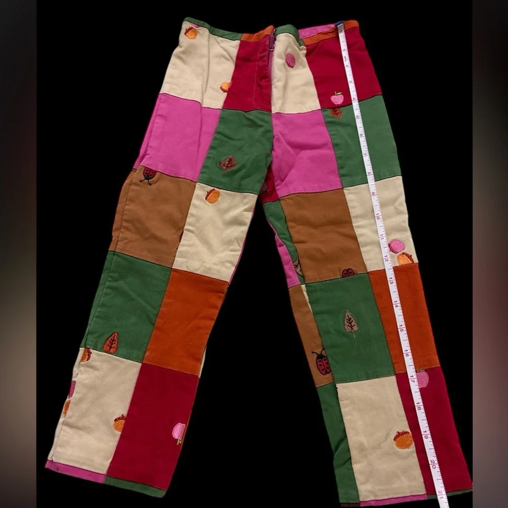 Lilly Pulitzer Multicolor Patchwork Kids embroidered acorn ladybug girls pants 4